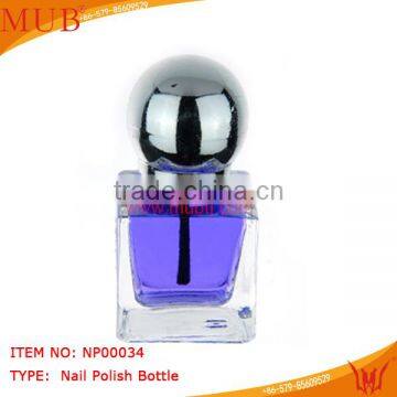 15ml clear round nail polish bottle with brush cap