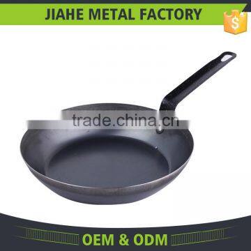 High quality carbon steel frying pan with steel handle