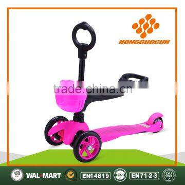 hot sale three light wheels 3 in 1 baby scooter