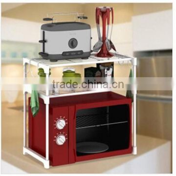 2-tier metal wire microwave oven rack kitchen shelf