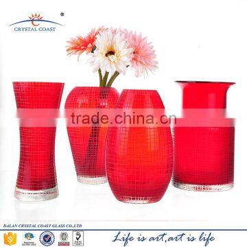 Glass Vase Manufacturer Antique Light Blue Glass Vase Centerpiece Cheap photo-4