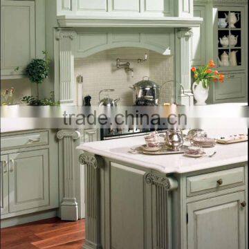 European Design Solid Wood Walnut Kitchen Cabinet/Luxury Home Kitchen Furniture