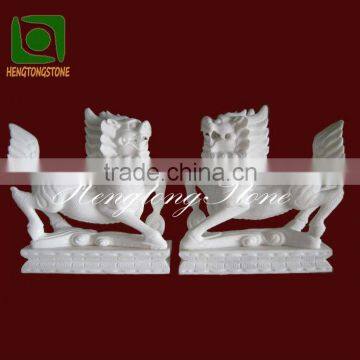 Small White Marble Kylin Carving