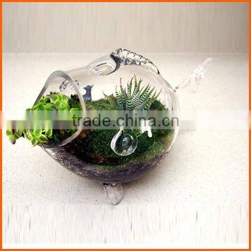 Hot sales customized fish shaped glass vase