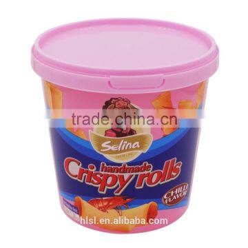 Cheap IML Logo Design Plastic Biscuit Box, Round Biscuit Container With Lid Packaging Suppliers photo-4