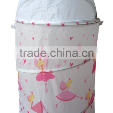 Store More Cute Design Pink Heart Printed Covered Fabric Storage Tub