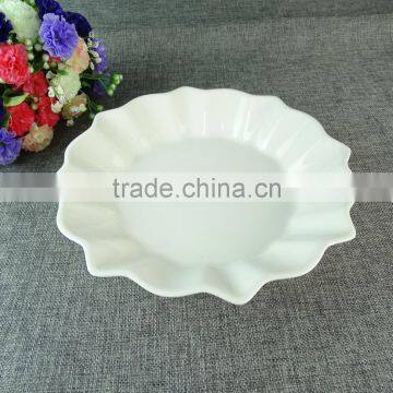 High Quality 9.7 Inch Royal Flower Shape White Beauty Ceramic Porcelain Dinner Plate photo-2