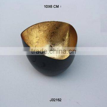 black and golden colours Iron votive rectangular bowl shape