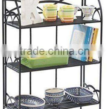 Short Baker's Rack Wire Shelf Unit 3 Shelves