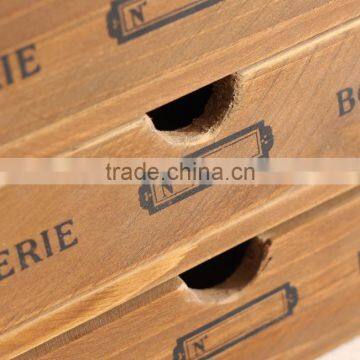 Three Layers Brown Wooden Jewelry Gift Boxes photo-4