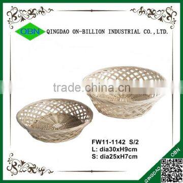 Handwoven Round Wicker Rattan Tray for Food photo-2