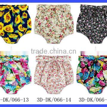 Bowknot Floral Cotton High Waist Shorts Baby Girls Summer Bubble Shorts photo-5