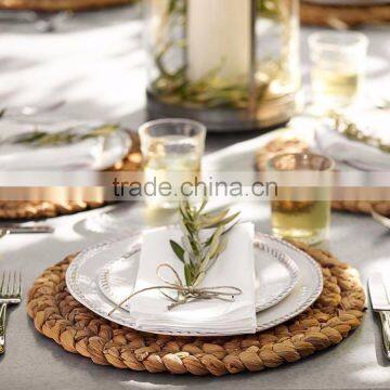 Round Water Hyacinth Dinner Pad Mat Placemat Tablemat for Wedding photo-5