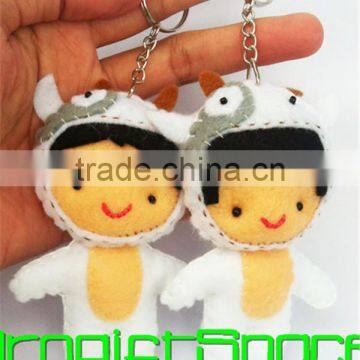 2017 Cute Cow Baby Felt Keychain Made in China photo-1