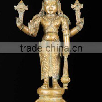 Buddhism Fengshui Metal Casting Bronze Vishnu Indonesian Statues photo-2