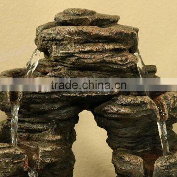 Split Mossy Rock Falls Tabletop Water Fountain With LED Light photo-4