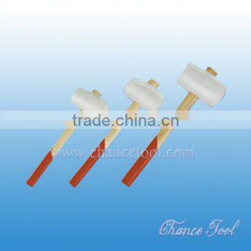 White Headed Rubber Mallet With Inverting Wooden Handle STM009