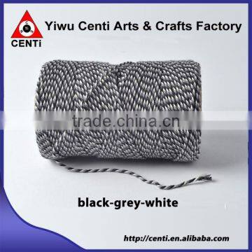 Quality black white and grey tri coloured original cotton bakers twine