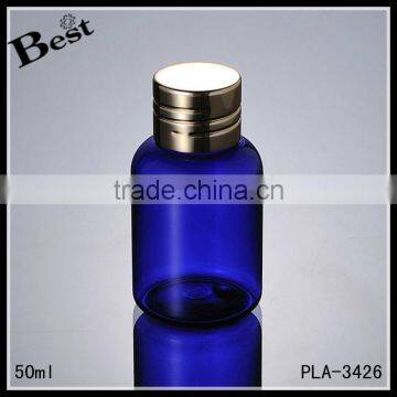 2017 Hot New Products Cosmetic Beard Oil Lotion 75ml Blue Round Shoulder Pet Plastic Shampoo Bottle Packaging Disc Top Cap photo-6