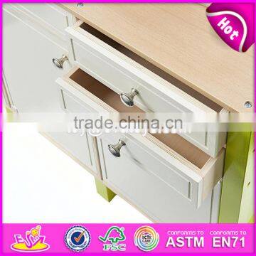 New Design Luxurious Girls Pretend Play Toys Wooden Pink Toy Kitchen W10C281 photo-4