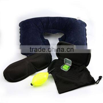 3 IN 1 Travel Suit Air Cushion Portable Pillow & Eye Mask Cover & Earplugs photo-2