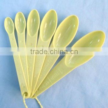 6 pcs Plastic Measuring Spoon set,yellow