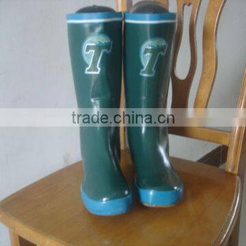 women patterned rubber rain boots flat sole outdoor eco-friendly rain boots