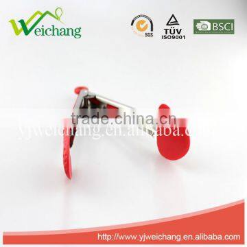 WCHXK01 Stainless Steel Locking Strawberry Shape Food Tongs With Heat Resistant Silicone Heads photo-4