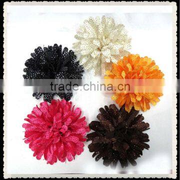 Fashion new satin flower with polka dot print