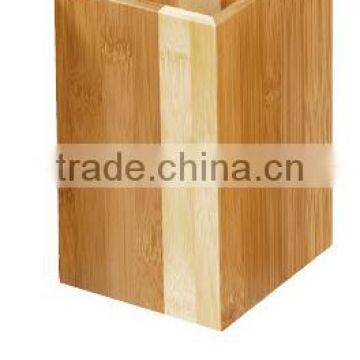 Custom Simple Square Bamboo Table Pen Holder With 2 Colour