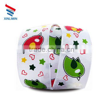 custom wholesale printed grosgrain ribbon in different material satin polyester