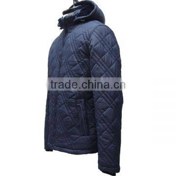 Warm Men's Quilted Nylon Winter Jackets With Fur Hood photo-2