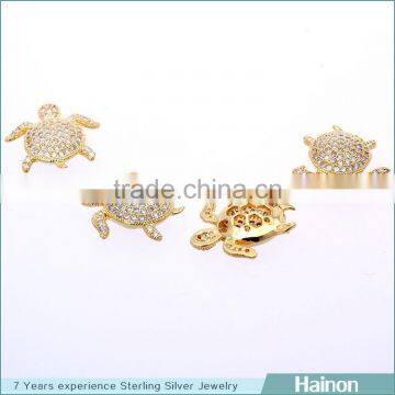 18k gold charm beads fashion turtle style design from hainon sterling silver jewelry factory yiwu