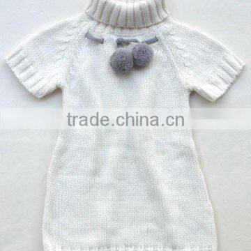 turtleneck short sleeved girls children knitted pullover