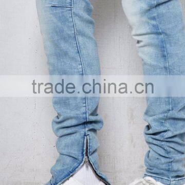 Drop Skinny Indigo Blue Biker Denim Joggers photo-2