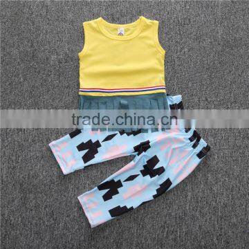S17551A Wholesale Children Boutique Clothes Baby Girls Summer Fashion Clothing Sets photo-3