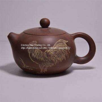 Wholesale OEM Ceramic Handmade Chicken Tea Kettle