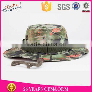 Wholesale cheap jean custom camo bucket hat with string