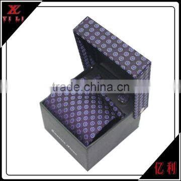 Custom Made Polyester Woven Logo Necktie Cufflink Clip Gift Set photo-5
