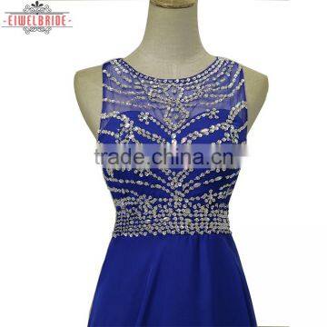 OEM Long Floor-length Blue A Line Evening Dress