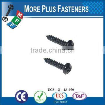 Made in Taiwan High Quality Black Coating Manufacturer Pan Head Self Tapping Screw
