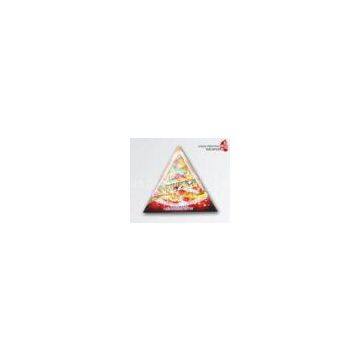 Foldable Triangle Shape Cardboard Pizza Boxes With Gloss Art Paper