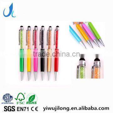 Crystal metal ball point pen touch screen pen for promotional gift