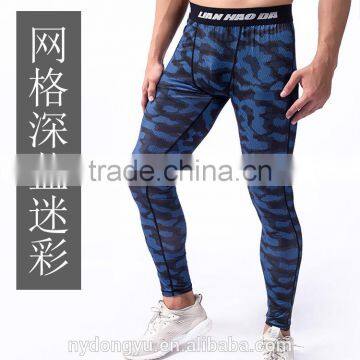 dark blue men 220g milk silk camo yoga jogging legging /jqi plus size camoflage athletic yoga pants capris trousers