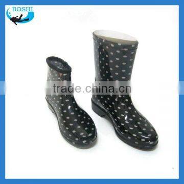 pvc transparent rain boots for lady