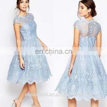 china hot sales fashion Lace Midi Prom Dress