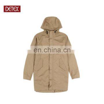 Man Casual Waterproof Parka Coat Water-resistant Bonded Cotton Fabric