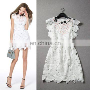 hot selling classical sleeveless sexy women summer lace casual dress, fashion girls party dress