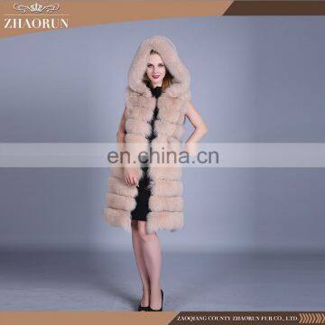 Wholesale China Merchandise fur coat hooded / fashion fox fur women vest / fur coat