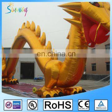 Custom Golden Nylon Attractive Inflatable Dragon, Giant Inflatable Dragon photo-3